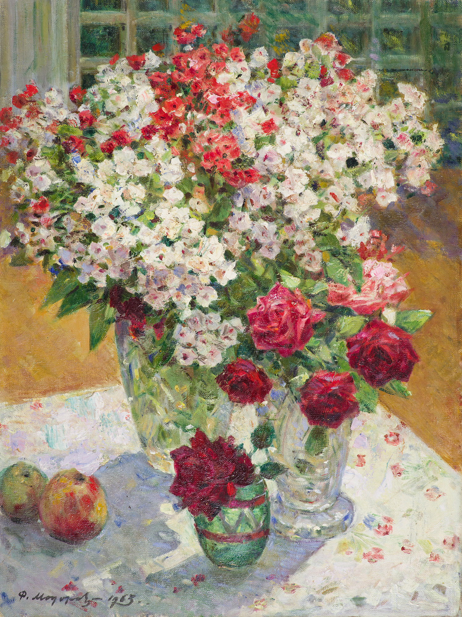 Флоксы и розы.